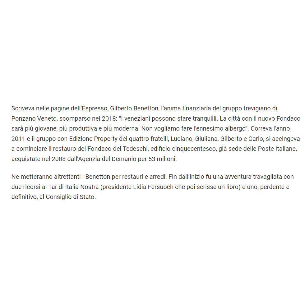 roma7maggio's tweet photo. 📌 Rassegna stampa
Il Fondaco e tutti gli affari dei Benetton a Venezia
Maurizio Crovato, è NordEst, 24/11/2024
☝Per il testo completo:
https://t.co/DQZGXKBGy2
#EmergenzaCultura #Venezia #Fondaco
Emergenza Cultura è su FB, IG, X https://t.co/6v2xi5E0uS