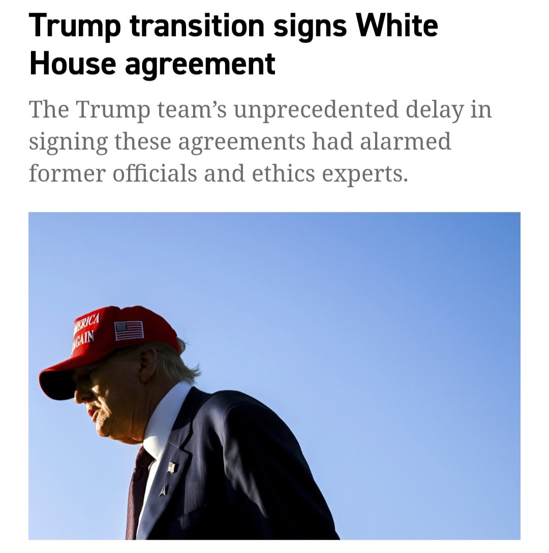 KristyTallman's tweet image. Trump’s transition team signs agreement with the Biden White House but rejects federal funding and cybersecurity support, opting for private funding and facilities instead to avoid any deep state shenanigans...

#TrumpTransition #WhiteHouse #PresidentialTransition #Cybersecurity…