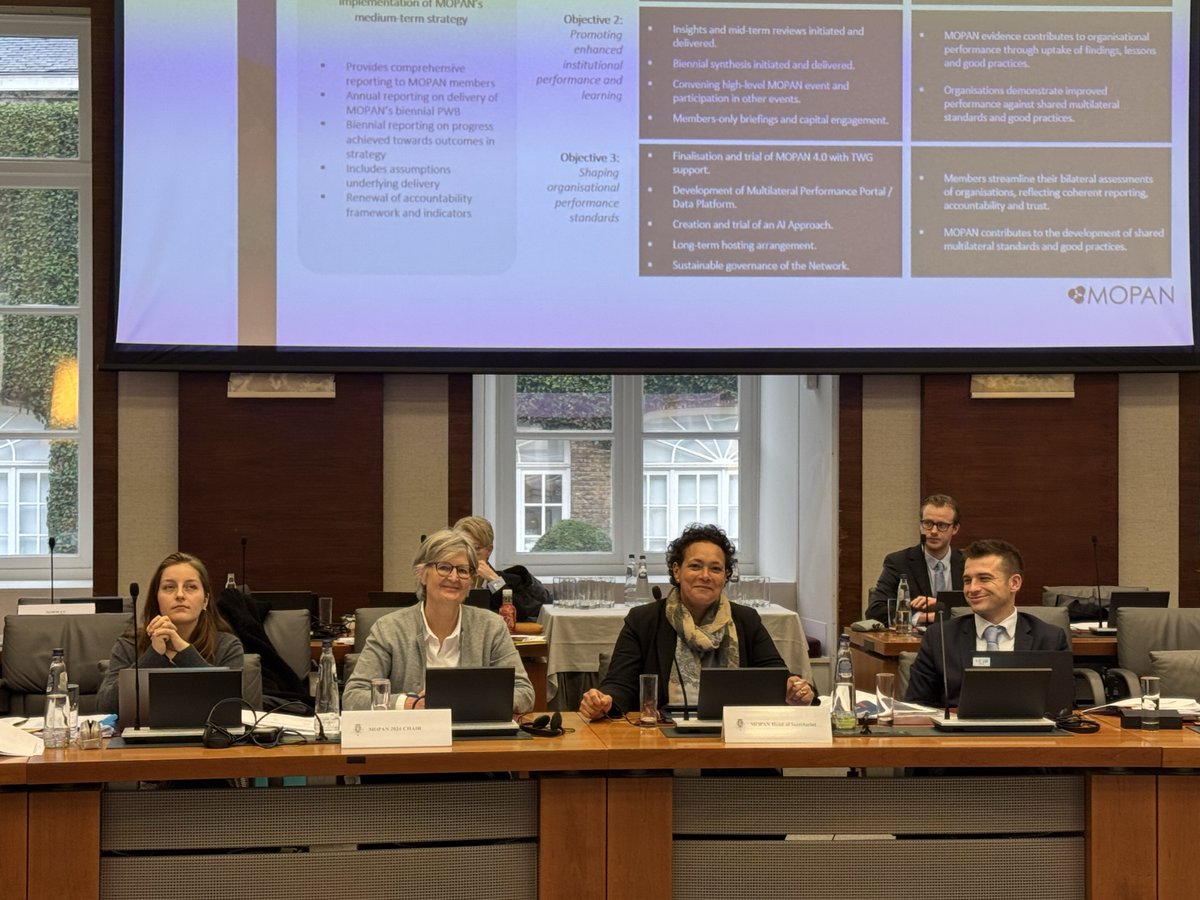 That is a wrap on day two of the Autumn Steering Committee! 🎉

Today featured the handing over of MOPAN leadership from Belgium to the Netherlands. Many thanks to the outgoing chair <a href="/BelgiumMFA/">🇧🇪 Belgium MFA</a>  for their leadership and we look forward to working under the guidance of the