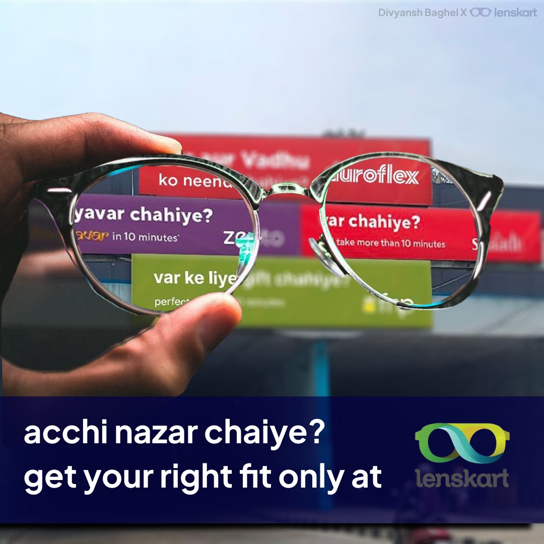 dbdoesstuff's tweet image. Jumped into the trend game with this creative for Lenskart!
Dikhega tabhi toh bikega!
@Lenskart_com
#mediabrief #Zepto #Shaadidotcom #ManyavarMohey
#campaigns #advertising #marketing #media #creative #lenskart