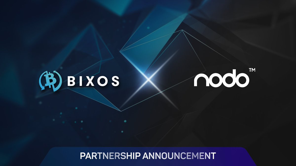 Partnership Announcement 📢

🚀 Bixos x NODO: A Strong Collaboration in DeFi and Social Trading! 🌐

We’re thrilled to announce our partnership with <a href="/Official_NODO/">NODO</a> ! Backed by EMURGO and Tether, NODO is a pioneering platform with 380,000 users, revolutionizing social trading and
