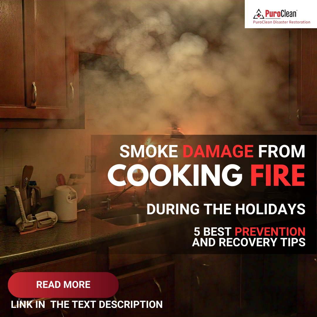 PuroCleanIndy's tweet photo. Smoke Damage from Cooking Fires During the Holidays: 5 Best Prevention and Recovery Tips

https://t.co/naBm7o1EvT

#HolidayFireSafety #CookingFirePrevention #KitchenSafetyTips #FireSafeHolidays #HolidayCookingSafety #SmokeDamageRepair #FireDamageRecovery #HomeSafetyFirst https://t.co/3DD5H19gMx