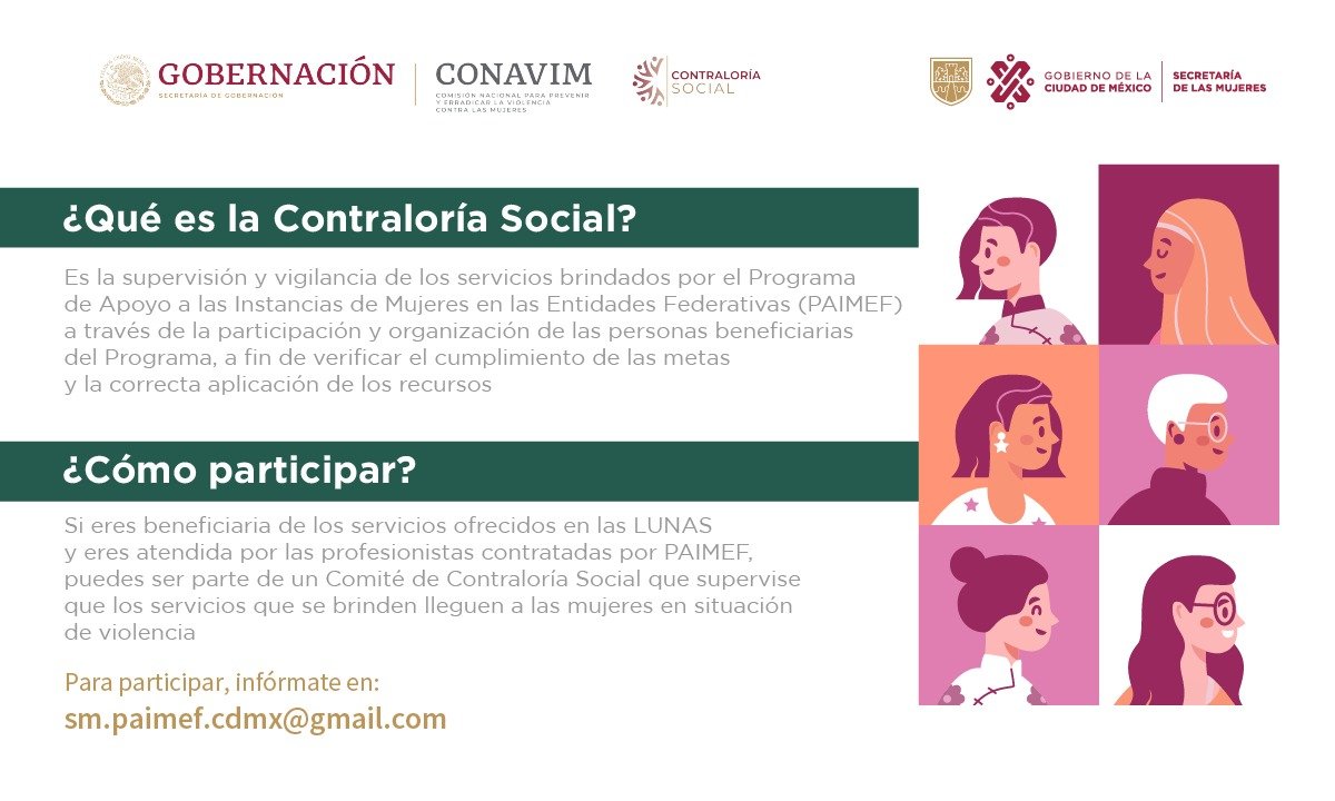 SeMujeresCDMX's tweet image. 🟣 En nuestras #LUNAS hay Abogadas, Psicólogas y Trabajadoras Sociales contratadas con recurso #PAIMEF2024, si te atiende una de ellas puedes participar en los Comités de Contraloría Social.
🧐🫵🏽🤝

🟪Tu participación es importante⬇️:
semujeres.cdmx.gob.mx/PAIMEF