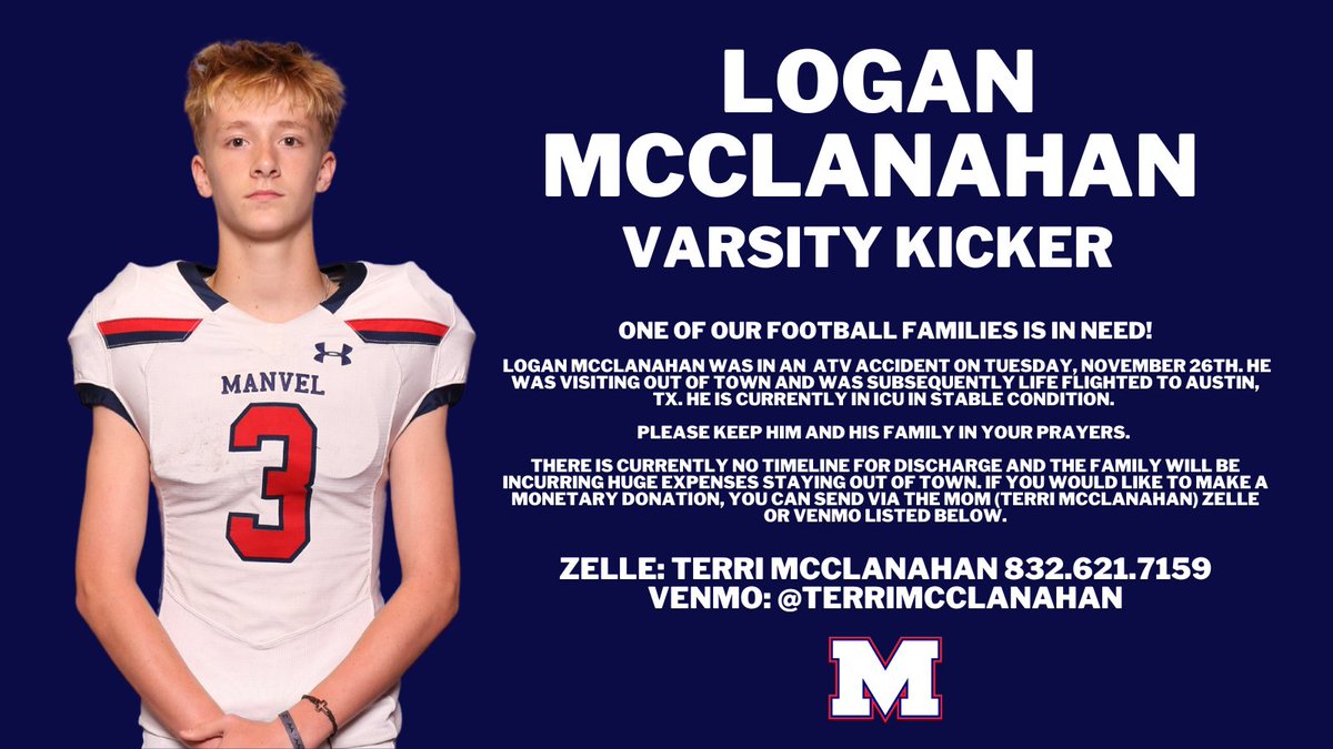 HokaHeyFB (@hokaheyfootball) on Twitter photo PLEASE PRAY AND HELP IF YOU CAN!
<a href="/AlvinISD/">Alvin ISD</a>
<a href="/CoachKirkMartin/">Kirk Martin</a>
<a href="/HokaHeyBooster/">Manvel Ath Booster Club πππβΎοΈπ₯β½οΈβ³πββοΈποΈπβπ</a>
<a href="/ManvelHS/">Manvel High School</a>
<a href="/HokaHeyAP/">HokaHeyAthleticPerformamce</a>
<a href="/AlvinISD/">Alvin ISD</a>
#BeDifferent #RecruitManvel #Family PLEASE PRAY AND HELP IF YOU CAN!
<a href="/AlvinISD/">Alvin ISD</a>
<a href="/CoachKirkMartin/">Kirk Martin</a>
<a href="/HokaHeyBooster/">Manvel Ath Booster Club πππβΎοΈπ₯β½οΈβ³πββοΈποΈπβπ</a>
<a href="/ManvelHS/">Manvel High School</a>
<a href="/HokaHeyAP/">HokaHeyAthleticPerformamce</a>
<a href="/AlvinISD/">Alvin ISD</a>
#BeDifferent #RecruitManvel #Family