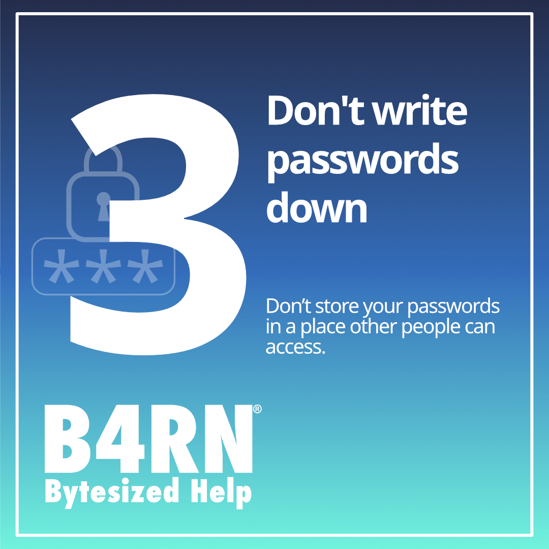 team_B4RN's tweet image. B4RN Bytsized Help 🌐 Our top tips for password security 🔒
#password #security #bytesizehelp #bytesize #help #technical #support #fullfibre #broadband #fullfibrebroadband #getinvolved #getb4rn