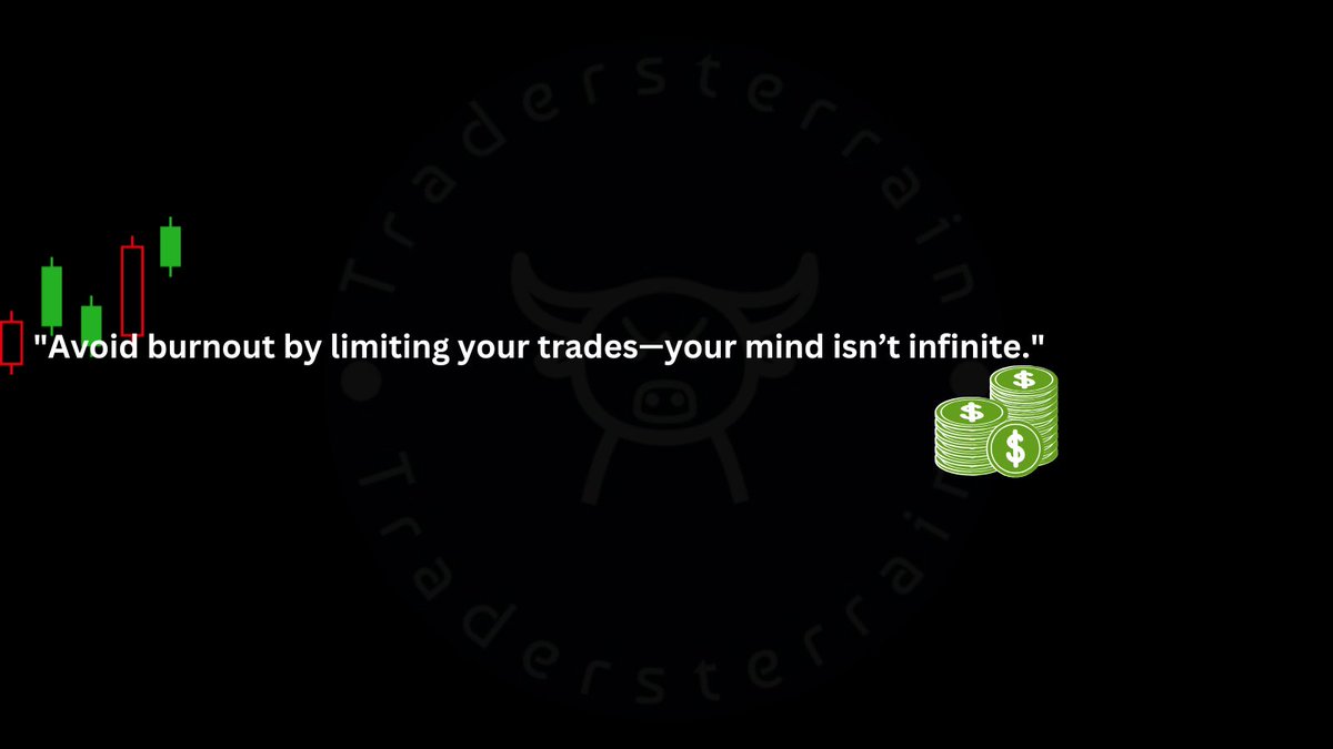 Tradersterrain's tweet photo. Tip of the Day - 
"Avoid burnout by limitng your trades - your mind isn't infinite"

#tradersterrain #technicalanalysis #stockmarket #TODseries #post1 #stocks #market https://t.co/G2KHn0AtTs