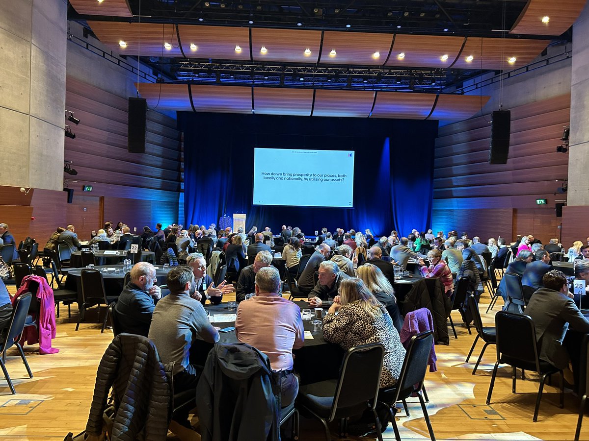 World cafe sessions are underway, giving an opportunity for discussions around how we bring prosperity to our places, both locally and nationally, by using our assets. #STC24 #scotlandstowns
