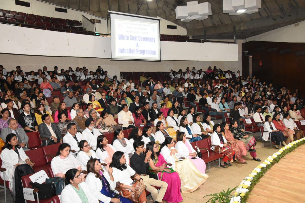 OfficialPU's tweet photo. 🦷 White Coat Ceremony Welcomes Future Dentists 🎓
Dr. Harvansh Singh Judge Institute of Dental Sciences and Hospital hosted the White Coat Ceremony and Induction Program for the new batch of 215 BDS and MDS students.
#PanjabUniversity #WhiteCoatCeremony #FutureDentists https://t.co/KDfEu3Z6j1