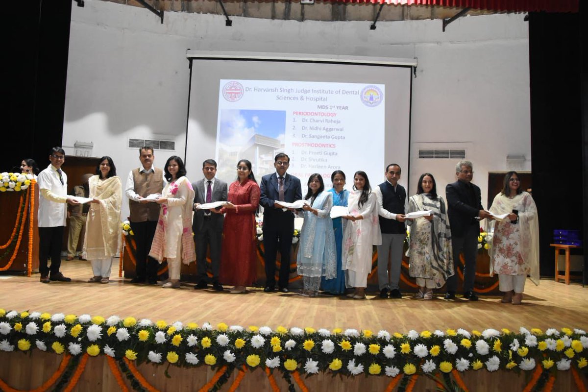 OfficialPU's tweet photo. 🦷 White Coat Ceremony Welcomes Future Dentists 🎓
Dr. Harvansh Singh Judge Institute of Dental Sciences and Hospital hosted the White Coat Ceremony and Induction Program for the new batch of 215 BDS and MDS students.
#PanjabUniversity #WhiteCoatCeremony #FutureDentists https://t.co/KDfEu3Z6j1