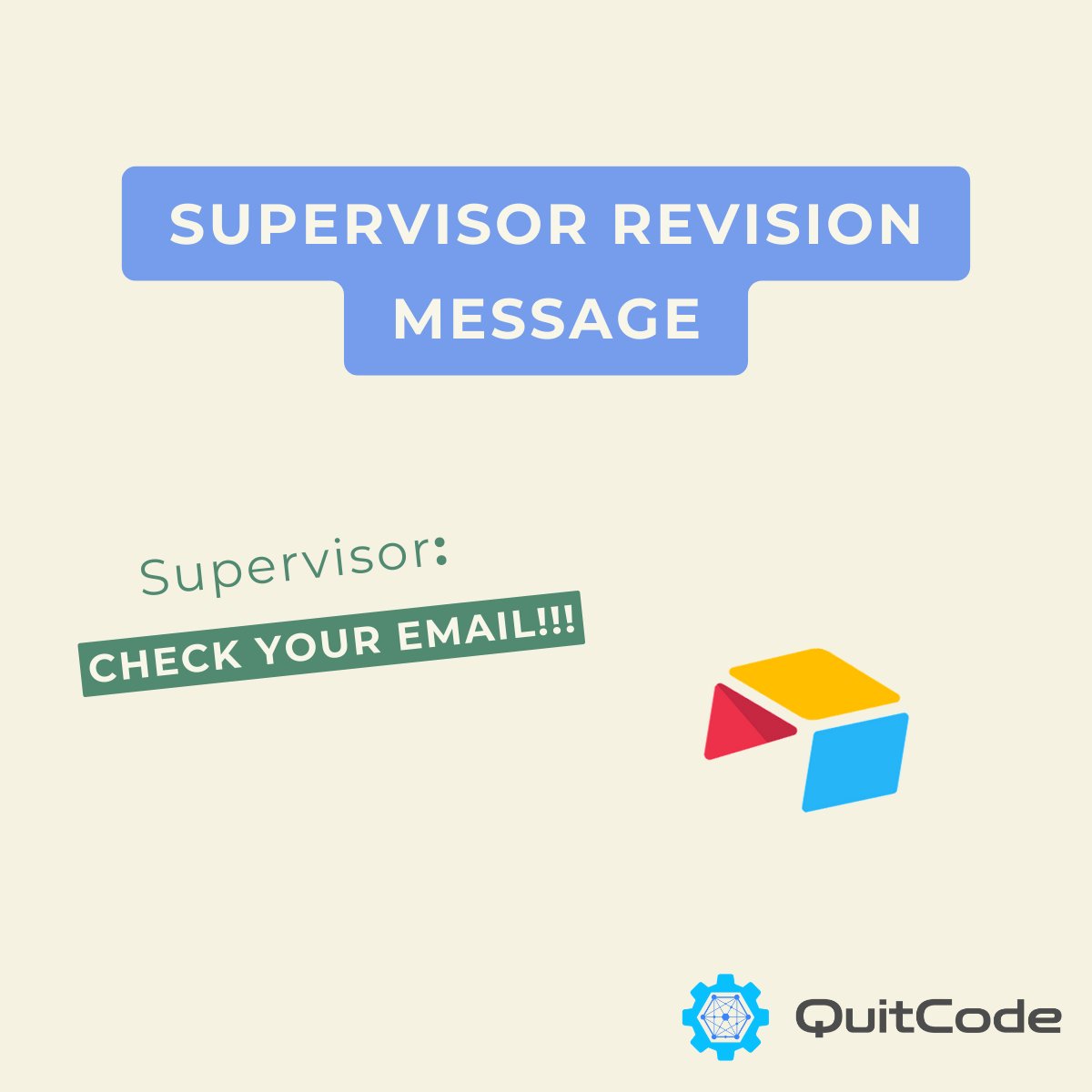 QuitCode's tweet photo. Check your email!!!- get message from your supervisor and freak out trying to think what you`ve done wrong

No-code simplifies project planning and monitoring!
#nocode #supervisor #message #Automated #status https://t.co/nXf4vaWGf9