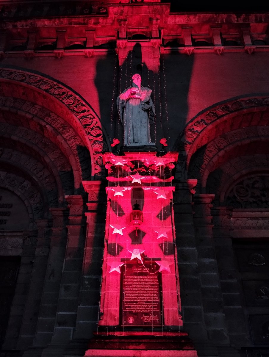 rcamaoc's tweet photo. LOOK || The Manila Cathedral in Intramuros is lit in red in the observance of #RedWednesday2024 in solidarity with persecuted Christians all over the world.
Organized by the Aid to the Church in Need, this year's Red Wednesday's theme is "One in Suffering, One in Consolation." https://t.co/tz5T2xlHDI