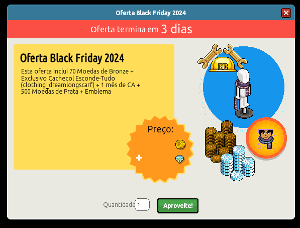 HabboNews_k's tweet photo. 🔴 Spoiler da Oferta Black Friday 2024! - #Habbo 

Estava com dúvidas sobre o conteúdo das ofertas de Black Friday desse ano? O conteúdo foi oficialmente revelado nessa manhã, acesse a notícia e confira:

➡️ https://t.co/ic71Nej4kU https://t.co/pZwCDz8XFG