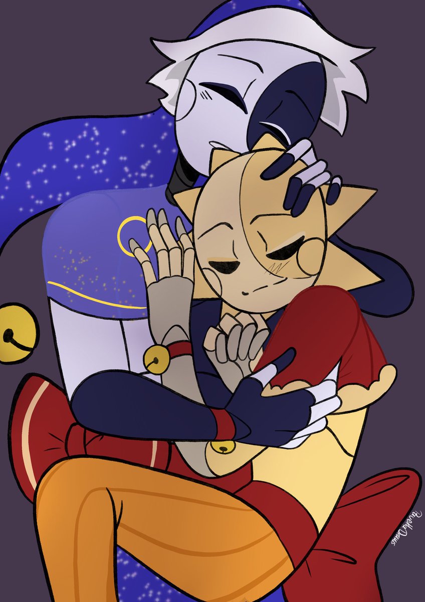 PavettaDraws's tweet photo. My half of an art trade with @Spoilt_Mihlk of their lovely versions of Sun and Moon! =’D ❤️❤️❤️
#fnaf #BowsandRibbonsAU #BaRsun #BaRmoon https://t.co/h0eNjg04mY