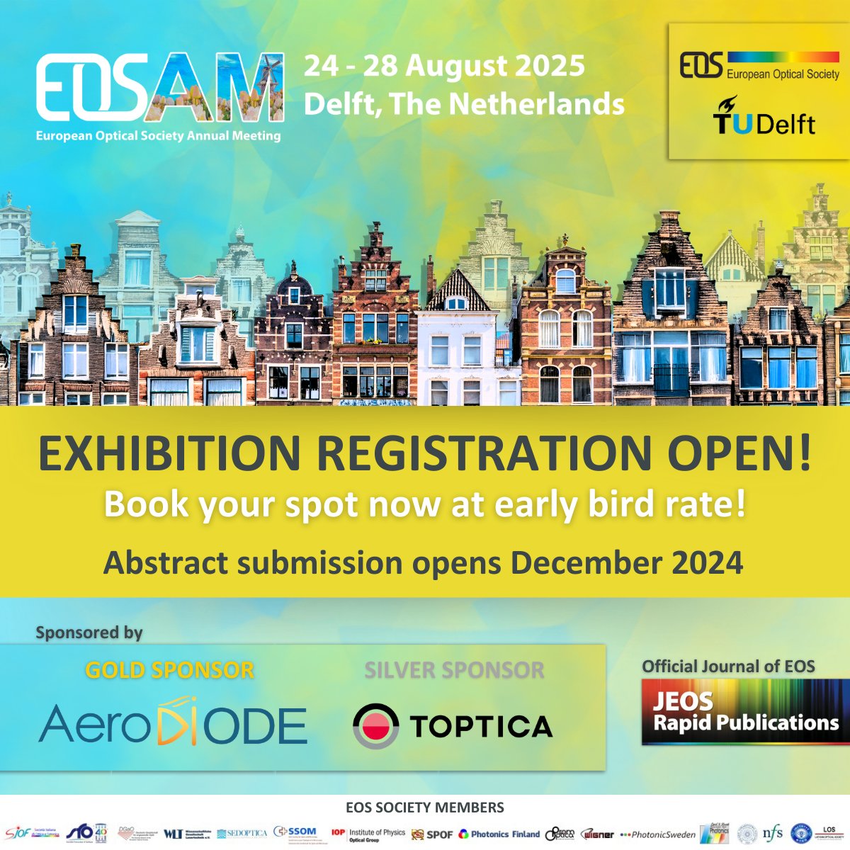 EOS_AM's tweet photo. 📢 Join us at the #EOSAM2025 Exhibition!
The EOSAM 2025 Exhibition offers a premier platform for companies in optics and photonics to present their latest innovations to a highly engaged, international audience.
Secure your spot today! 👉 https://t.co/ga7kVLsMqe https://t.co/nto1Gjiv1x
