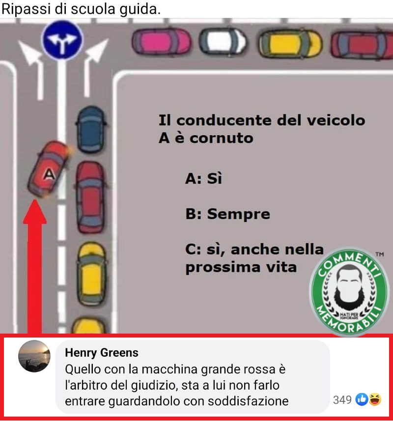 CM_Memorabili's tweet photo. Il quiz che la scuola guida ti nasconde. #commentimemorabili #ripassi #oldbutgold https://t.co/CHlMyQjyuZ