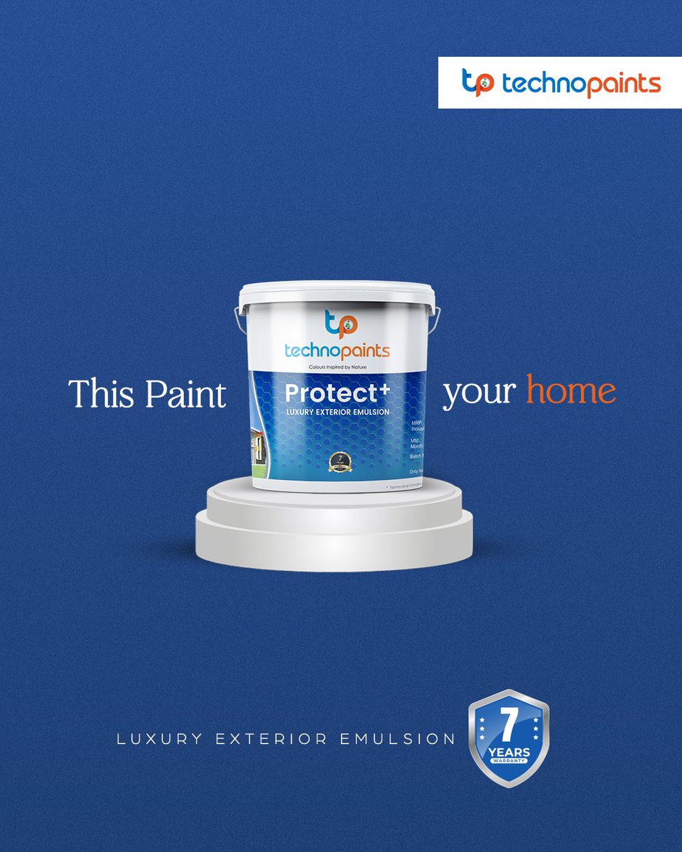 TechnopaintsS's tweet image. This Paint Protect+ Your Home!

Experience ultimate protection and luxury with Protect+ Luxury Exterior Emulsion – the shield your home deserves.
✅ Weather-resistant
✅ Long-lasting colors
✅ Superior finish

#TechnoPaints #ProtectPlus #HomeProtection  #wesupplyweapply