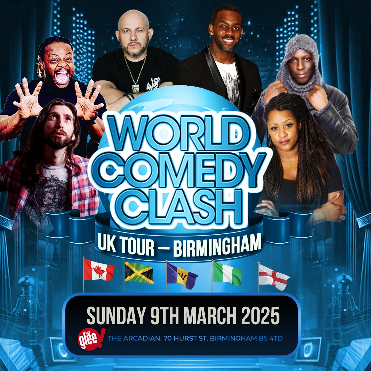 The Glee Club Birmingham (@gleeclubbham) on Twitter photo 🌎 WORLD COMEDY CLASH 2025 🌎
London’s number 1 original and longest-running comedy clash show returns on Sun 9th March, featuring 👇
🇯🇲 <a href="/White_Yardie/">WYardie</a>
🇳🇬 <a href="/TojuComedianxl/">toju comedianxl</a>
🇧🇧 <a href="/QuincyComedian/">Quincy’s Comedy Lounge</a>
🇨🇦 <a href="/Comediandana/">Dana Alexander</a>
🏴 <a href="/JayWHandley/">Jay Handley</a>
🌎 <a href="/RB_Official/">Richard Blackwood</a> (Host)
🎟️ bit.ly/WorldComClashB… 🌎 WORLD COMEDY CLASH 2025 🌎
London’s number 1 original and longest-running comedy clash show returns on Sun 9th March, featuring 👇
🇯🇲 <a href="/White_Yardie/">WYardie</a>
🇳🇬 <a href="/TojuComedianxl/">toju comedianxl</a>
🇧🇧 <a href="/QuincyComedian/">Quincy’s Comedy Lounge</a>
🇨🇦 <a href="/Comediandana/">Dana Alexander</a>
🏴 <a href="/JayWHandley/">Jay Handley</a>
🌎 <a href="/RB_Official/">Richard Blackwood</a> (Host)
🎟️ bit.ly/WorldComClashB…