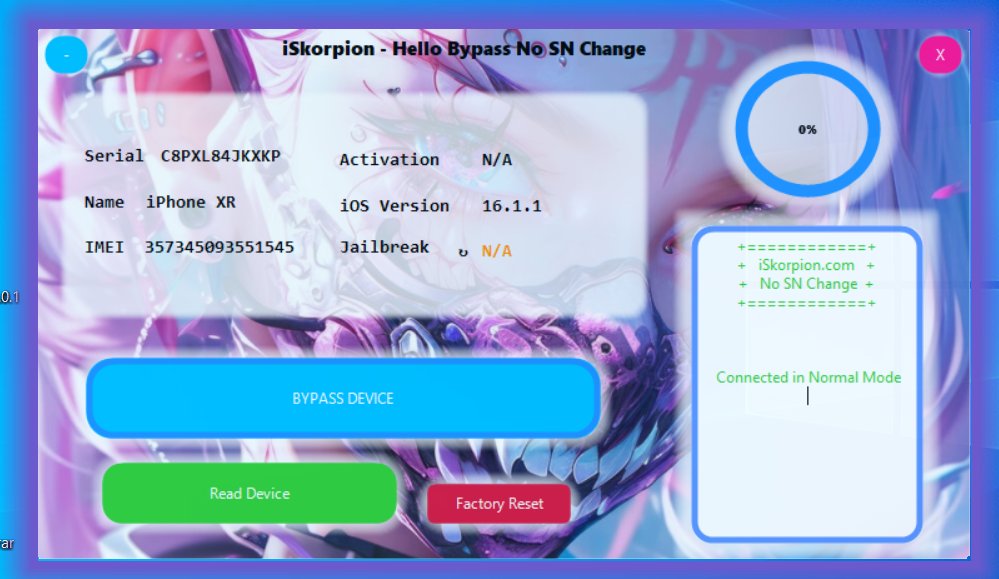 Shetouane's tweet photo. iSkorpion Hello Bypass - No SN Change
Supported devices: iPhone 6s to X
Jailbreak Method.
DM: https://t.co/wHnufNF21r for Registration
Price: Not Free!
#Jailbreak #Bypass #XSN #iCloud #SetupApp
Download: https://t.co/FkaTnToz4g https://t.co/GJvNoJ73ns