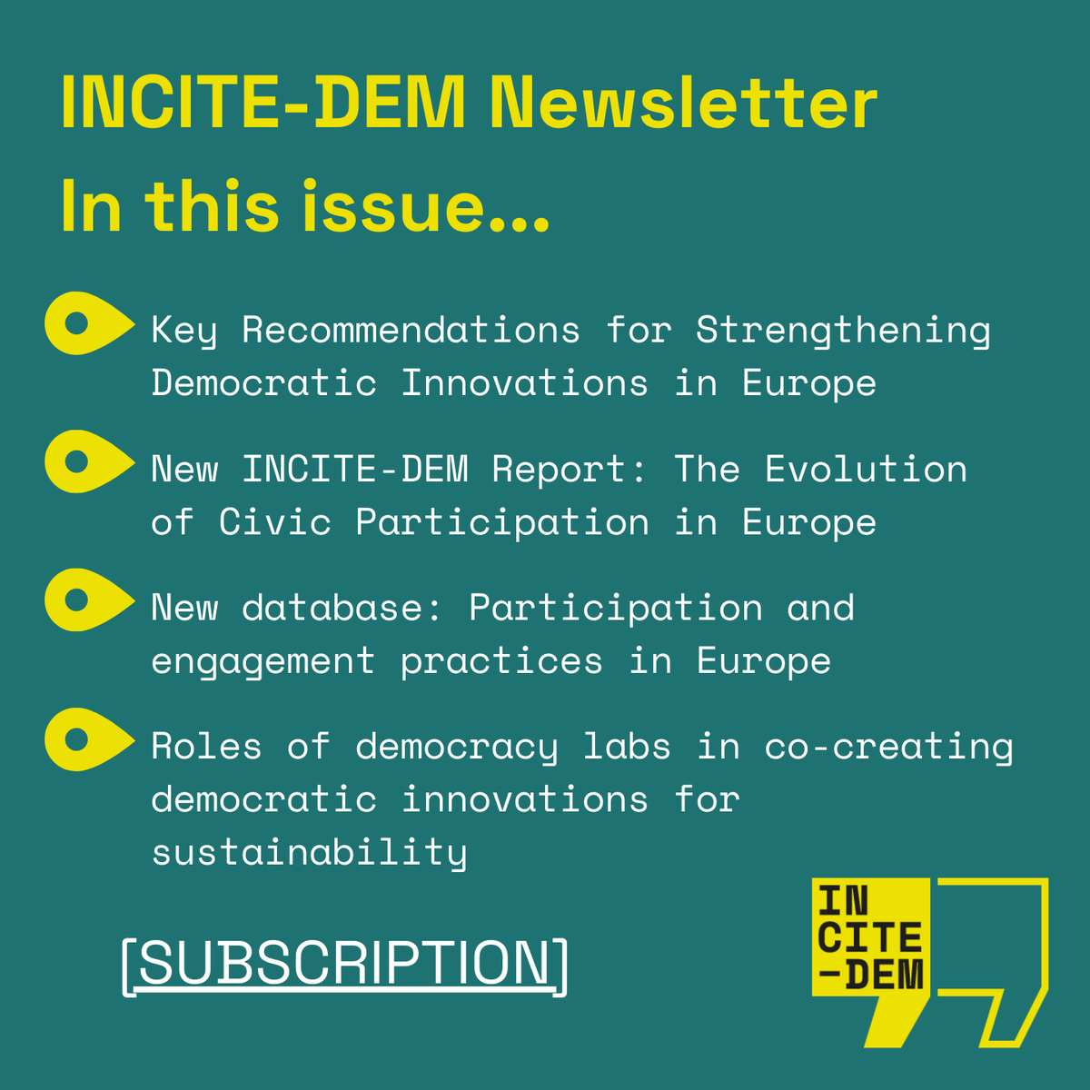 INCITE-DEM Citizens Reinventing Democracy tweet media