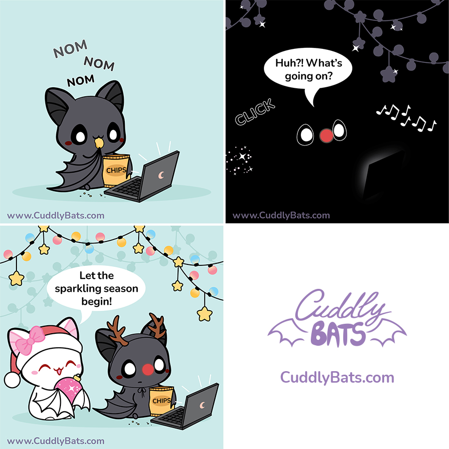 CuddlyBats's tweet photo. Sparkling season β¨ππ Β©Cuddly Bats π¦ #bats #cutebats #December #Decemberfun #spookycute https://t.co/hrYTjAv7JF