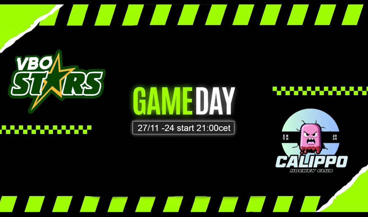 GAMEDAY! 21.00 jagar vi fler poäng när Calippo HC står för motståndet!⭐️
twitch.tv/VBOStars