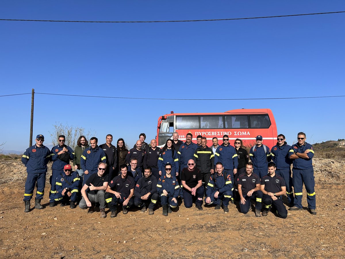 EWEDproject's tweet photo. As part of our consortium meeting in Greece, we are visiting and learning about the 2024 Varnavas fire from the Hellenic Fire Service @pyrosvestiki, and with the @FIRERESProject . 🙌
Plenty of discussions and knowledge exchange on how to deal with wildfires with extreme behaviour.
