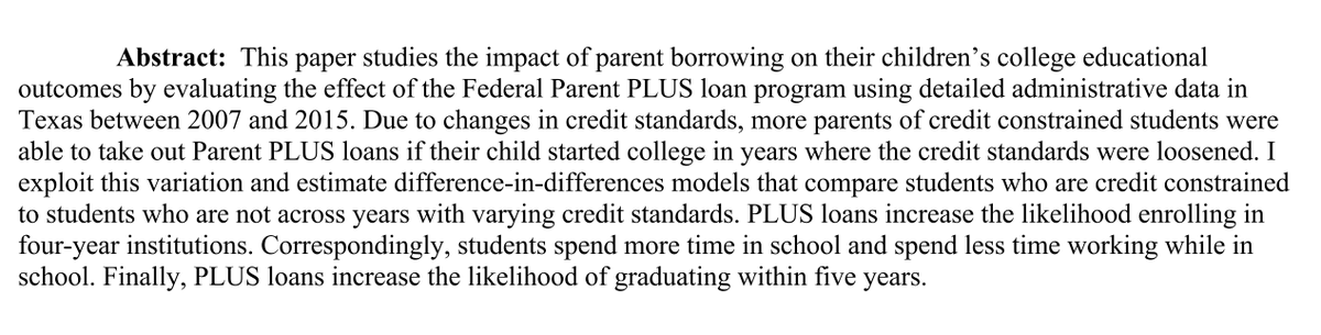 Kathryn Blanchard

JMP: "The Effect of Parent PLUS Loans on Student Outcomes"

Website: sites.google.com/gwmail.gwu.edu…