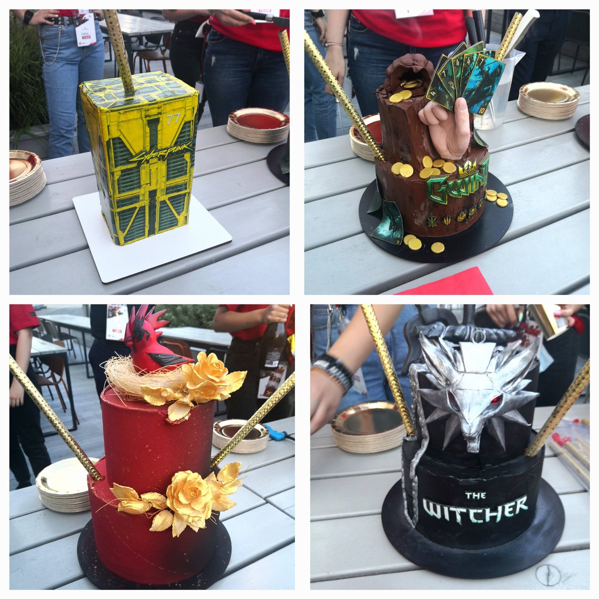 TRettsch's tweet photo. @CeBraX_x @CyberpunkGame “How many picture do you have from the #20yearsofCDPR?“
Glad I was able to take a picture of these tasty cakes before the get snacked away😅 https://t.co/WaiaMrS62R