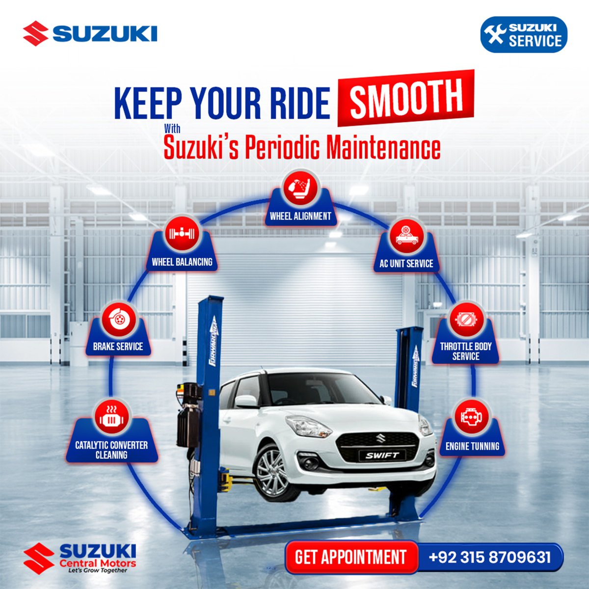 RwpScm's tweet image. Ensure optimal performance and reliability for your car with expert periodic maintenance at Suzuki Central Motors.

𝐂𝐨𝐧𝐭𝐚𝐜𝐭 𝐮𝐬 𝐚𝐭
☎+𝟗𝟐 𝟑𝟏𝟓 𝟖𝟕𝟎𝟗𝟔𝟑𝟏

#SuzukiCentralMotors #PeriodicMaintenance #CarCare #SmoothDrive #SuzukiService
