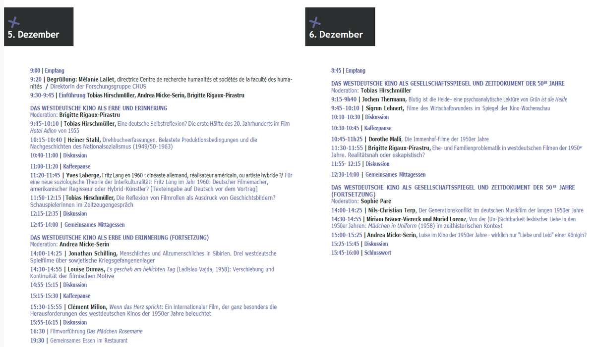 Nächste Woche spricht our very own Muriel Lorenz <a href="/LesbischeL/">Forschungsprojekt Lesbische* Lebenswelten</a> über westdeutsches Kino der 1950er Jahre und ordnet den Film „Mädchen in Uniform“ (1958) in seinen zeithistorischen Kontext ein.