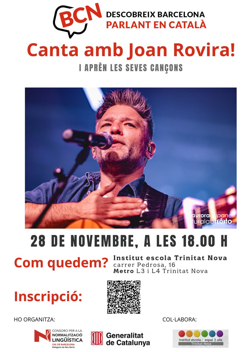 espai 3 ulls/institut escola/Trinitat Nova (@ietrinitatnova) on Twitter photo No us perdeu el concert d'en <a href="/joanroviramusic/">Joan Rovira</a> que tindrà lloc demà dijous a l'Espai 3 Ulls de la mà del <a href="/CNLBarcelona/">CNL de Barcelona</a>!
Reserva la teva entrada! No us perdeu el concert d'en <a href="/joanroviramusic/">Joan Rovira</a> que tindrà lloc demà dijous a l'Espai 3 Ulls de la mà del <a href="/CNLBarcelona/">CNL de Barcelona</a>!
Reserva la teva entrada!