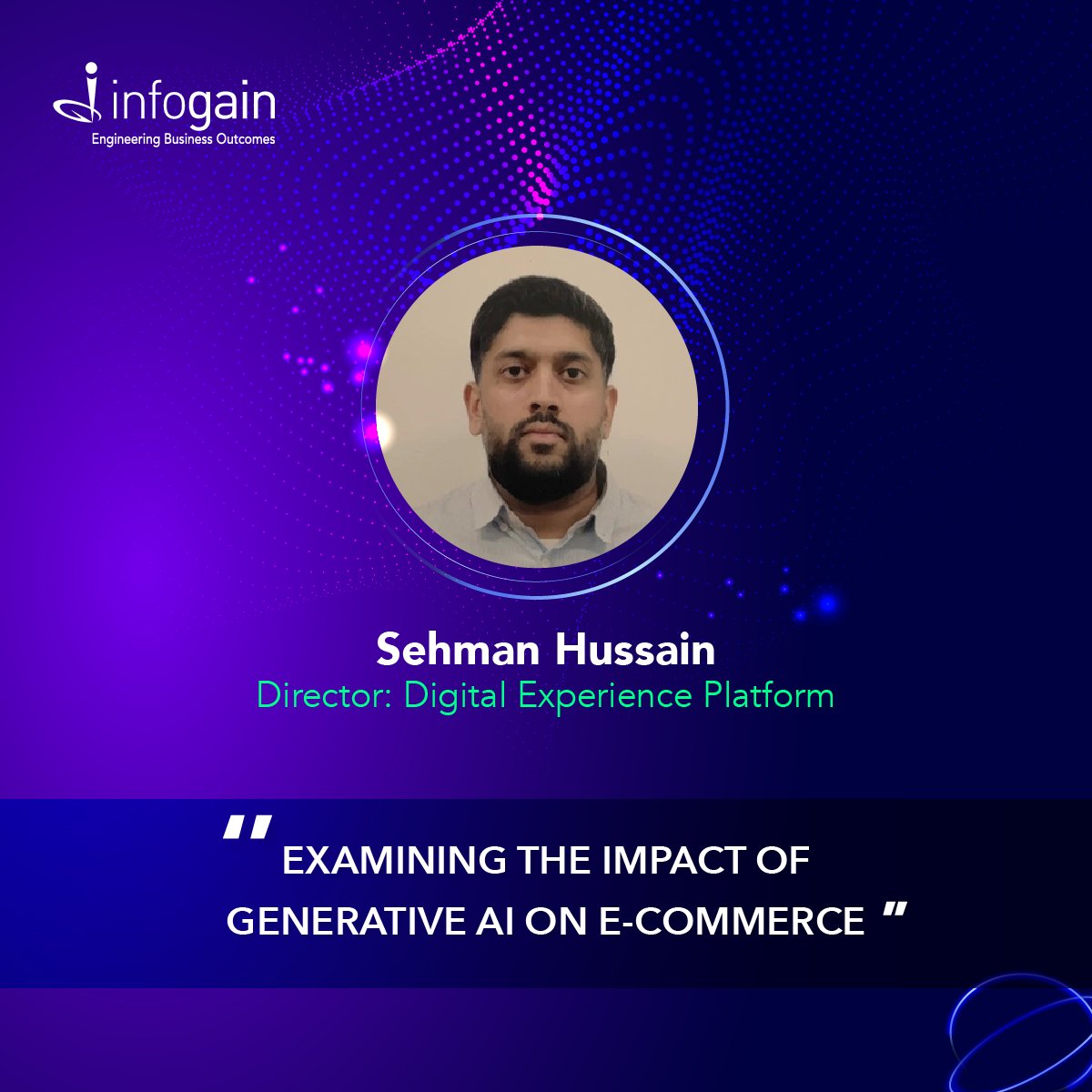 Infogain's tweet image. From personalized shopping assistance to #contextualsearch, delivery optimization, cart visualization, offer recommendations, and more - #genAI is all set to take #ecommerce to a bold new future. Read the blog to learn more!

infogain.com/blog/impact-of…