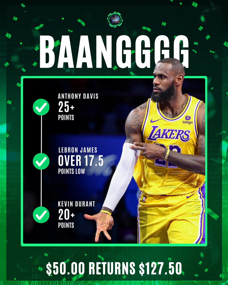 💥 BAAANNNGGG! 💥

Another NBA Parlay cashes! 

Hit ❤️ if you tailed!

The perfect momentum to take us into the Bank Builder…