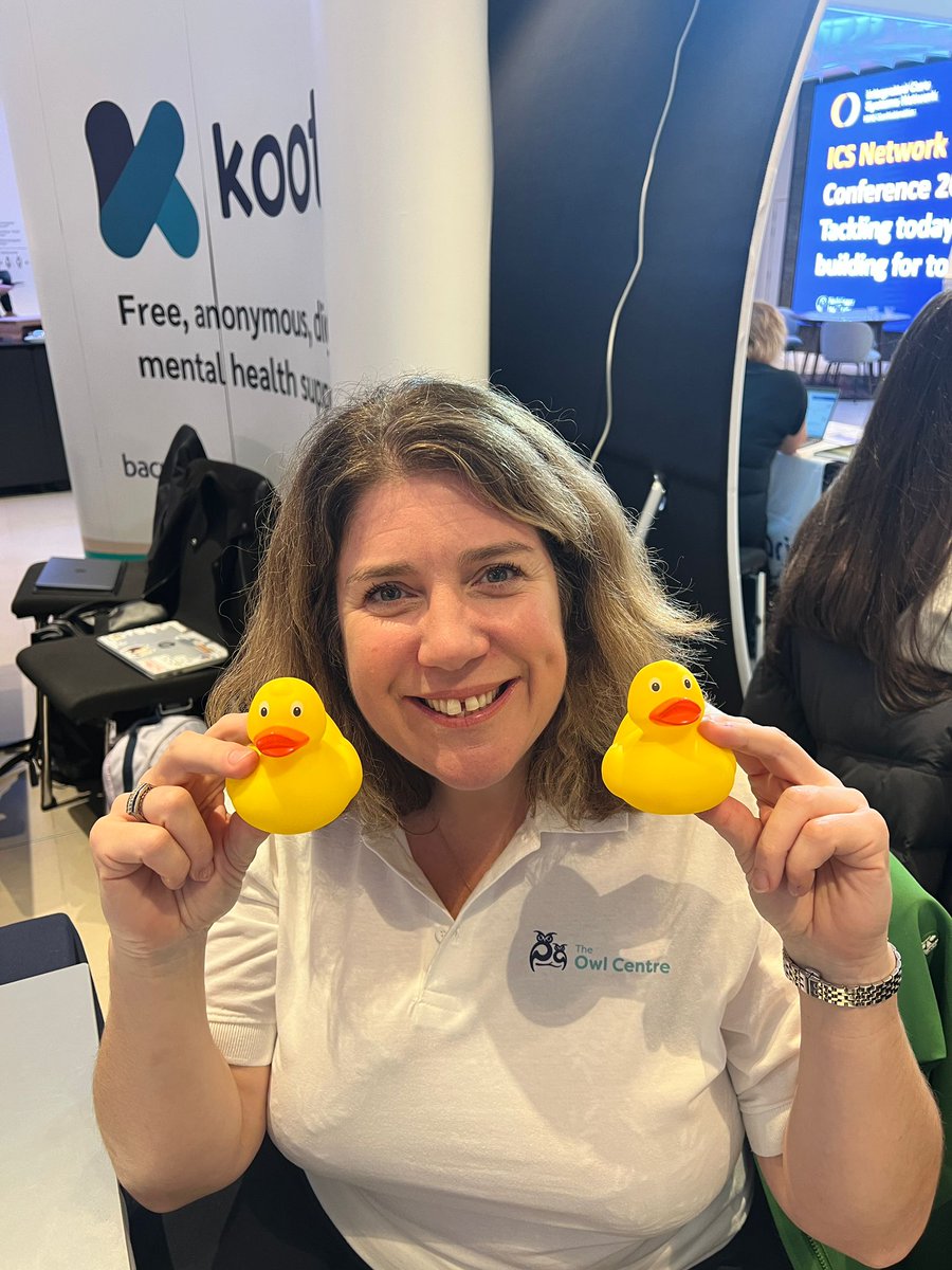 TheOwlCentre's tweet photo. The team are having a wonderful time at the @NHSConfed Annual ICS Network Conference London.
Fantastic keynotes, great opportunities for networking and learning about 'Tackling today while building for tomorrow' and some new rubber ducks too! 🐤
#ICSNetwork
🦉 https://t.co/EZO5qcWNwi