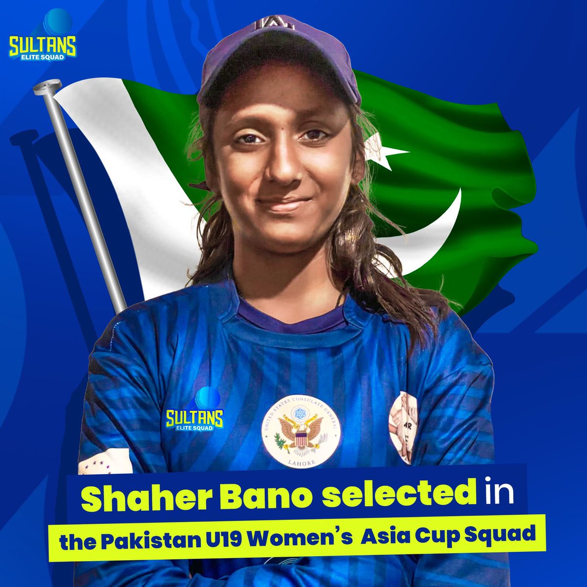 𝑺𝙥𝒆𝙚𝒅𝙞𝒏𝙜 𝙞𝒏𝙩𝒐 𝒔𝙩𝒂𝙧𝒅𝙤𝒎 🌟 

Wishing the best of wishes to our left-arm fast bowler, Shahar Bano, who has been selected in the Pakistan squad for the ACC Women’s U19 T20 Asia Cup! 🙌

#EliteSquad | #T20AsiaCup