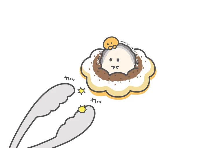 ポンデカキを威嚇 