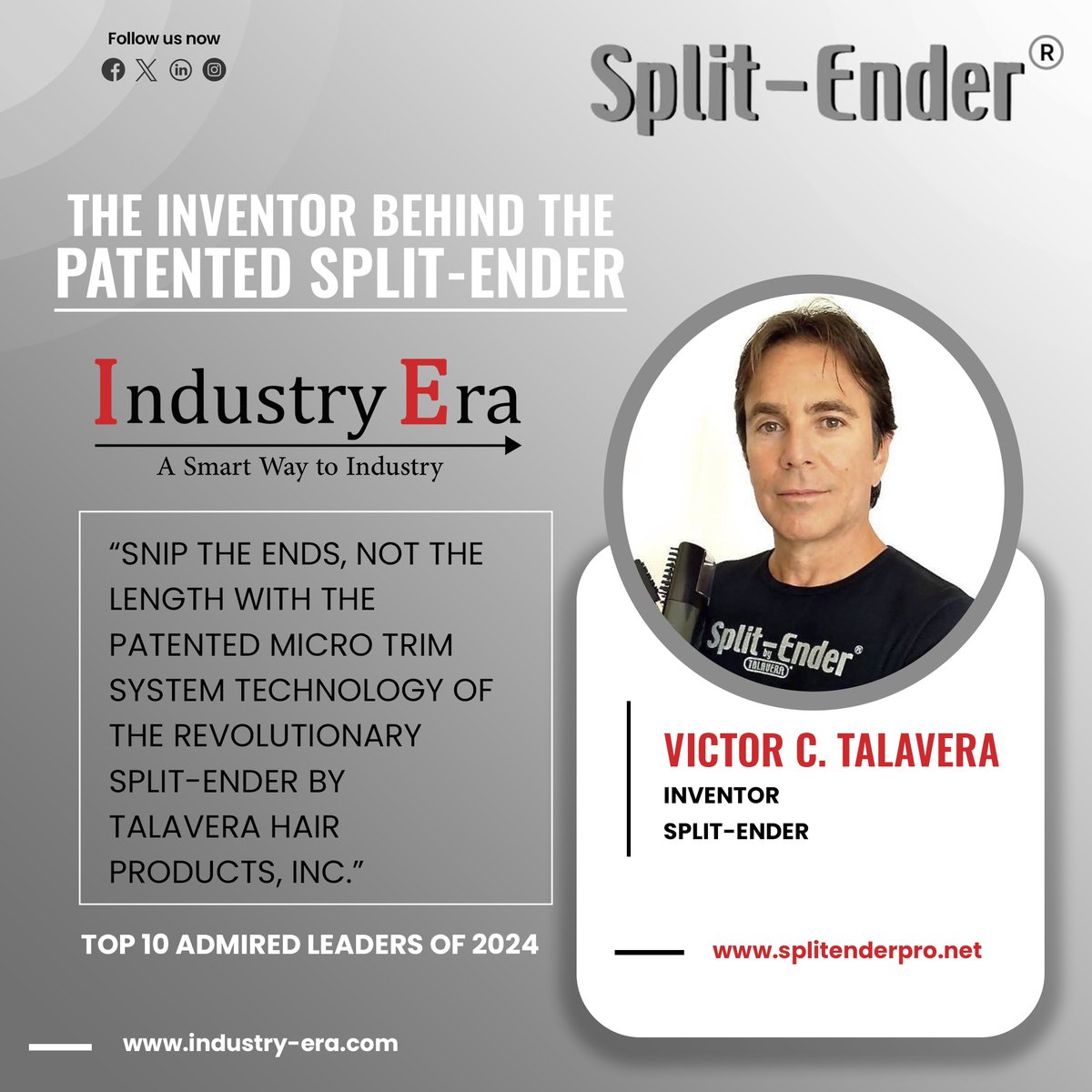 Victor C. Talavera #inventor of Split-Ender
#splitends #hairtrimmer #hair #longhair #patentedMicrotrimsystem #technology #splitender #hairproducts
industry-era.com/Victor-C-Talav…