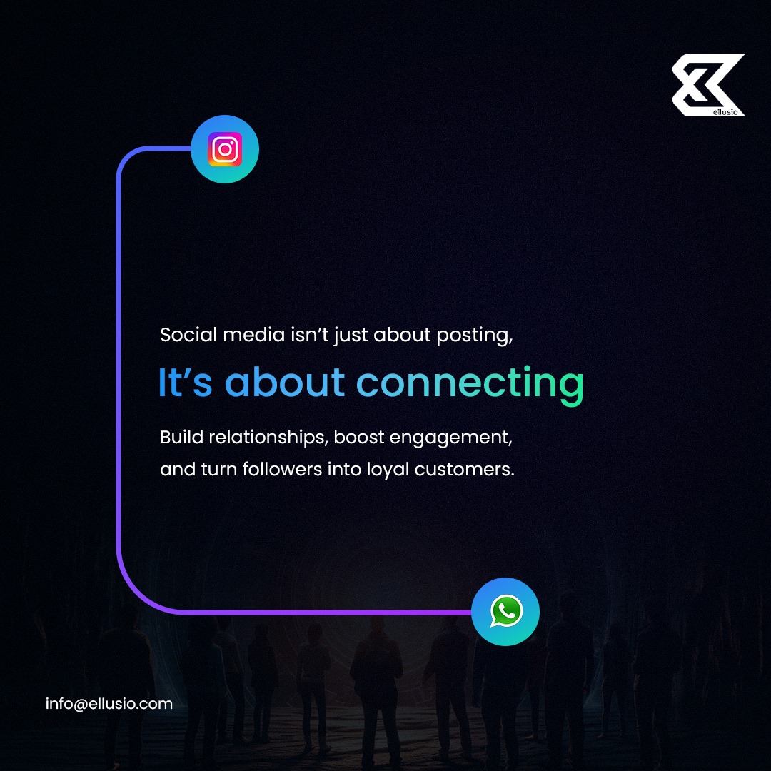 EllusioDigital's tweet photo. Don't just post. Connect. Build trust, engagement, and loyalty. Social media done right!

Contact us to know more:
Ph: +917025770777 | info@ellusio.com

#Ellusio #SocialMediaGrowth #MarketingCommunity #BrandStrategy #SocialSuccess #FollowerToCustomer https://t.co/eovtHsAnCS