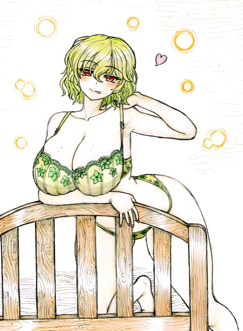 緑下着の幽香さん(再掲・スキャナー使用) 