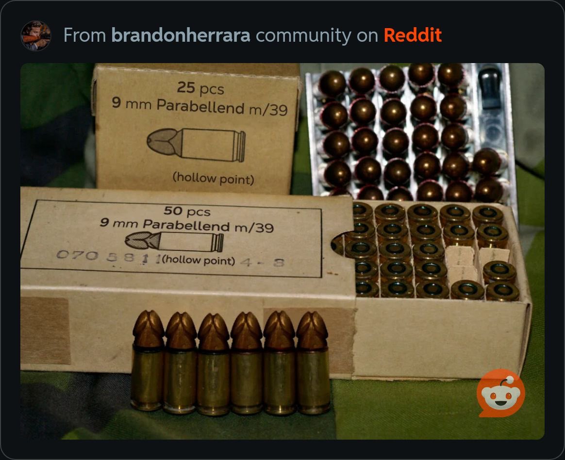 Megatron_0404's tweet photo. @KyleSeraphin Why isn’t anyone talking about the most feared round the world has ever seen? The 9mm parabellend. https://t.co/4VRCEuSj6i