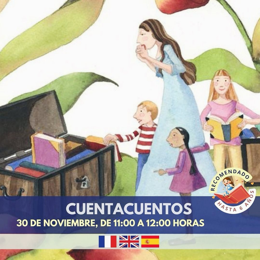 🇪🇸 El Liceo celebra una nueva sesión de cuentacuentos trilingüe, el próximo sábado, 30 de noviembre, de 11:00 a 12:00.  

🇫🇷 Le Lycée organise une nouvelle séance de contes trilingue: français, espagnol et anglais. Samedi prochain, 30 Novembre, du 11h00 à 12h00.