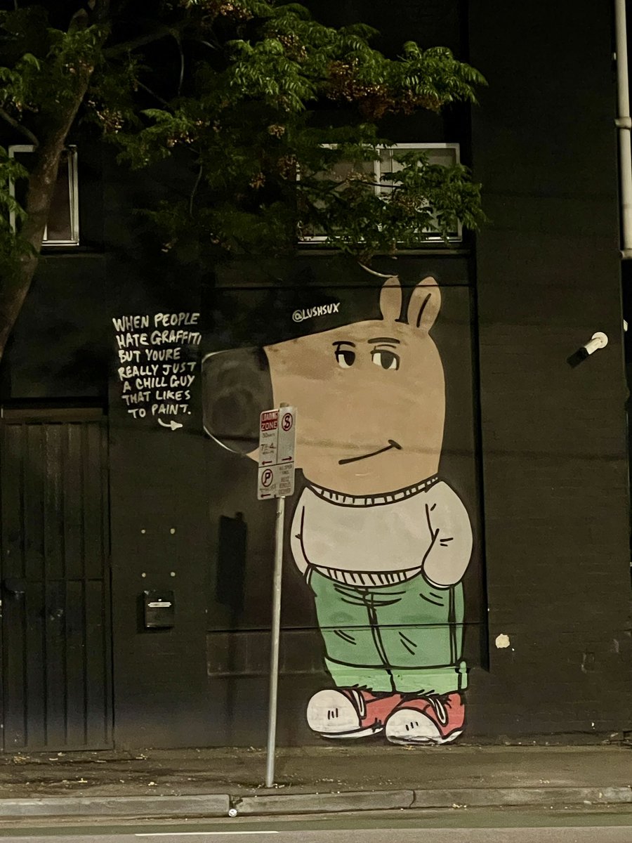 This thing made it to a wall in Melbourne within a week and I still own zero tokens.

#chillguy