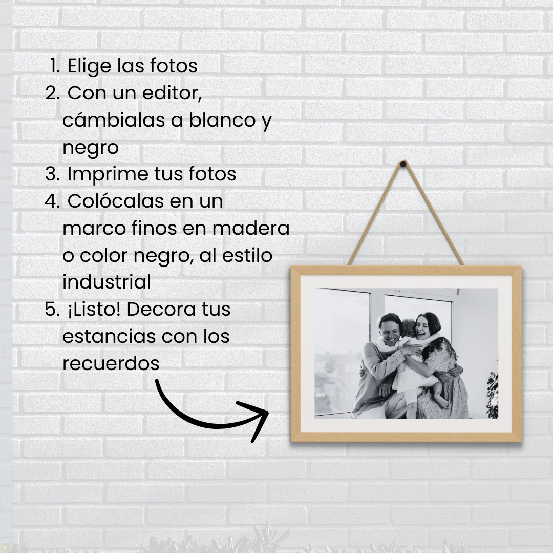 #Deco: El blanco y negro es más tendencia que nunca ⚪️⚫️

Esta tendencia de decoración está arrasando en decoración. Aporta elegancia y  minimalismo 

🖼️Coloca tus momentos favoritos con tu familia en tonos monocromo 

Crea una pared única en tu hogar sin que pase de moda ✨