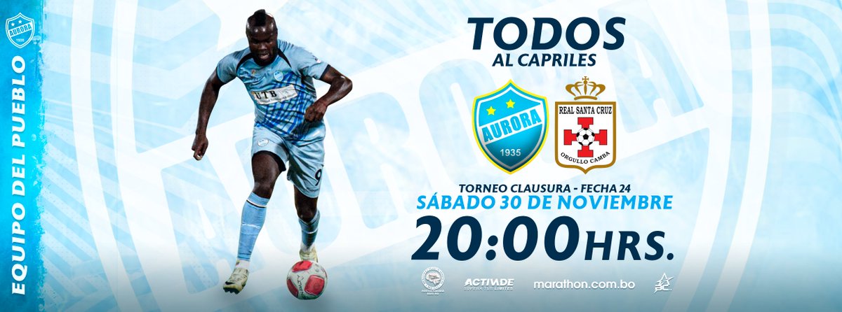 CDAuroraOficial's tweet image. 🔵JUGAMOS EN CASA⚪
Este sábado 24 de noviembre, desde las 20:00, jugamos un nuevo partido 💪 Vamos todos al Capriles y alentemos a nuestro equipo⏳Vamos por los tres puntos🤝
#VamosAurora #SiguientePartido #EnCasa #Alentemos #Guerreros