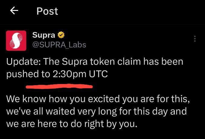 thisisnosaa's tweet image. #SupraOracles Claim After Listing 🙂

🟢 Claim Link:- supra.com/blastoff/tokens

SUPRA Claim 2:30 pm UTC