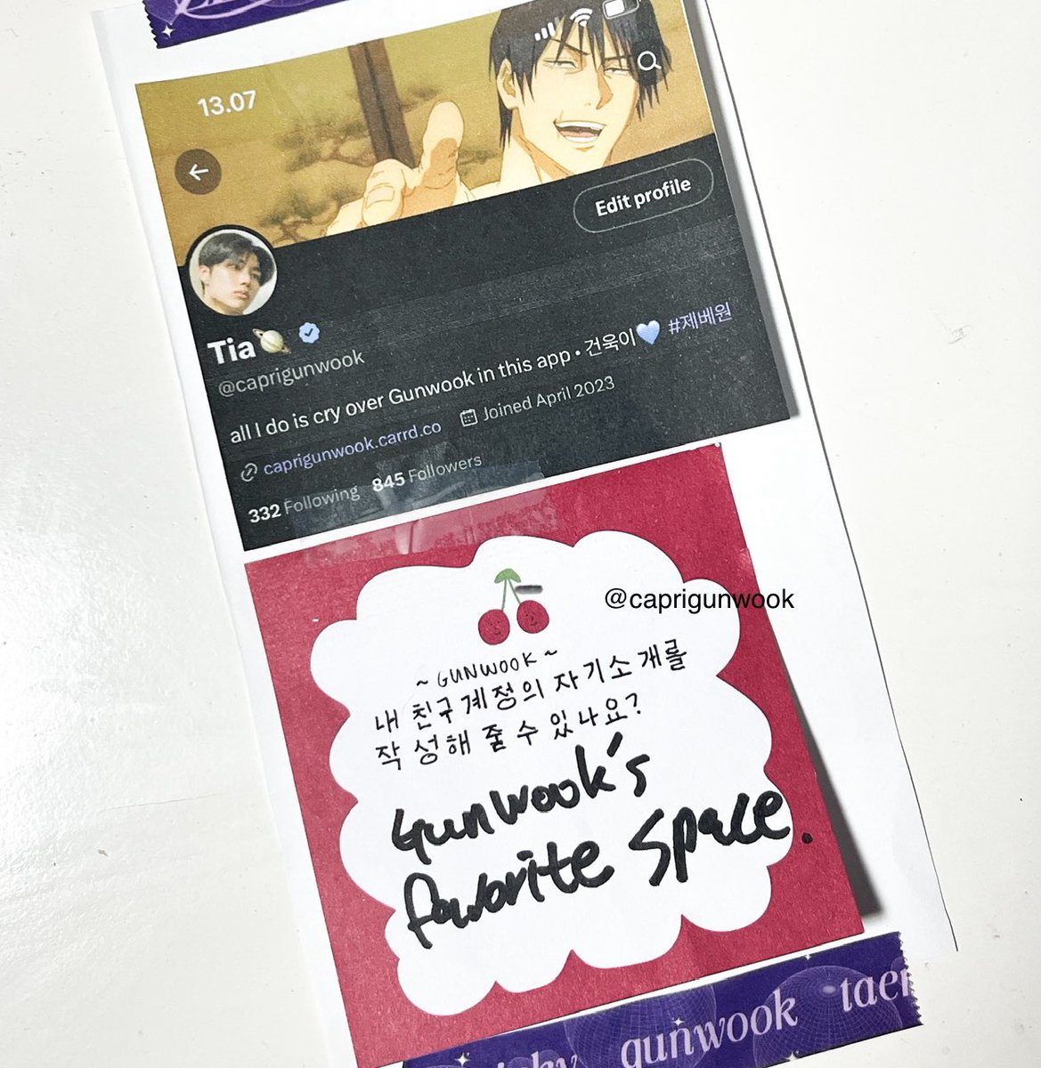 caprigunwook's tweet image. favorite space. (in gunwook's handwriting)
Initially asked gunwook for silly lil bio for my account, but this is what he wrote. Such a sweet little words (for me) that could mean few things (space; area, place or galaxy/astronomical stuff), very personal to me. In tattoo form, I…