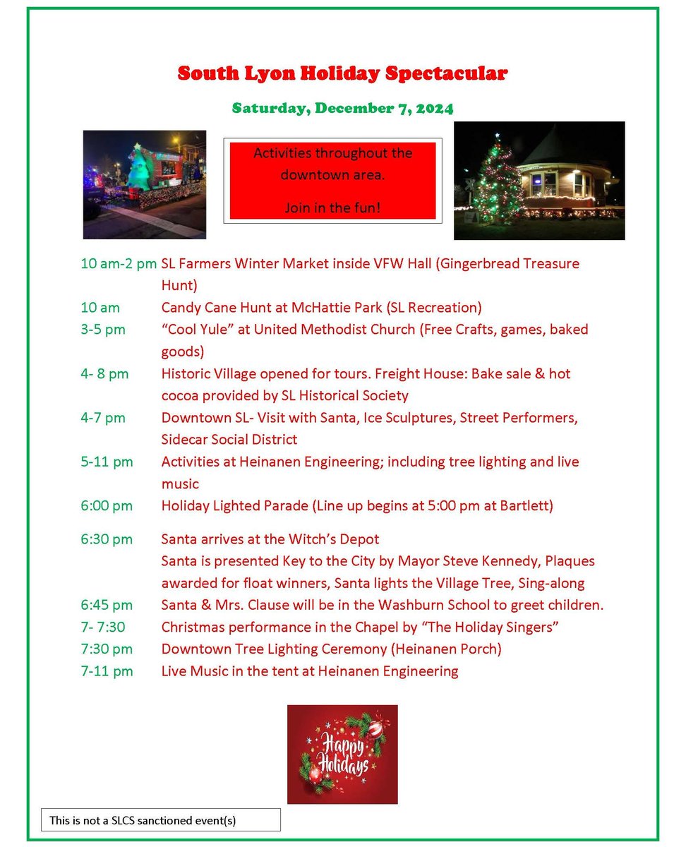 DTSouthLyon's tweet photo. Here is a schedule of what is happening in DT South Lyon on December 7th! 

SAVE THIS POST AND SHARE IT WITH FRIENDS!

#DowntownSouthLyon https://t.co/pdxJ5h62FY