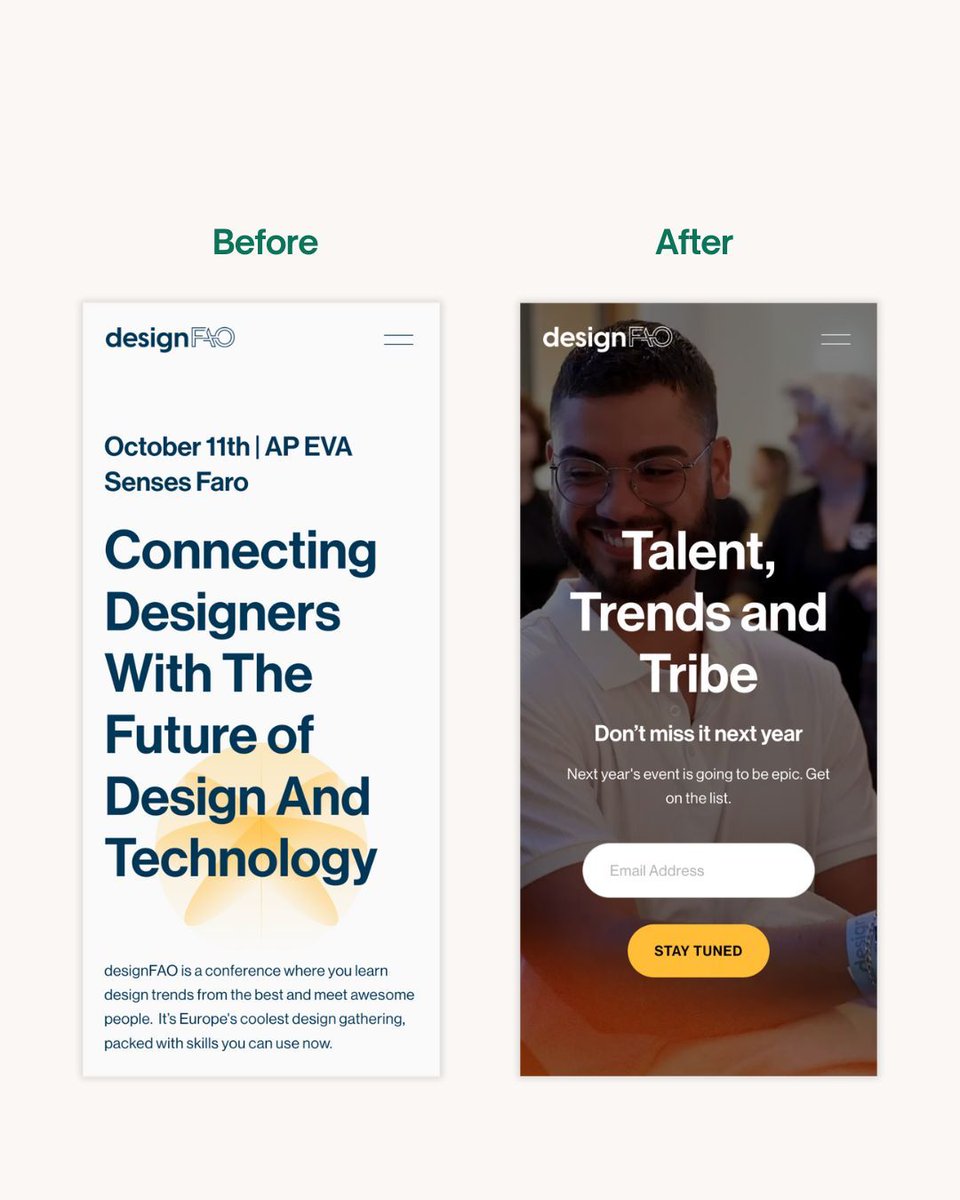 Copy refresh for <a href="/designFAO/">designFAO</a>, simplicity was the goal. 
Shorter, sharper, and straight to the point. 
If you can say it in 3 words, why use 10?

Big ideas don’t need big sentences.
WHICH ONE DO YOU PREFER?
#copyrefresh #copyrevamp