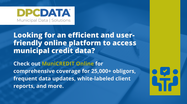 DPCDATA's tweet photo. π Looking for an efficient and user-friendly online platform to access municipal credit data? Check out MuniCREDIT Online.
EXPLORE: https://t.co/CKUGyq6xoi
#MuniCreditOnline #CreditData #Muniland https://t.co/3np0UDXTQF
