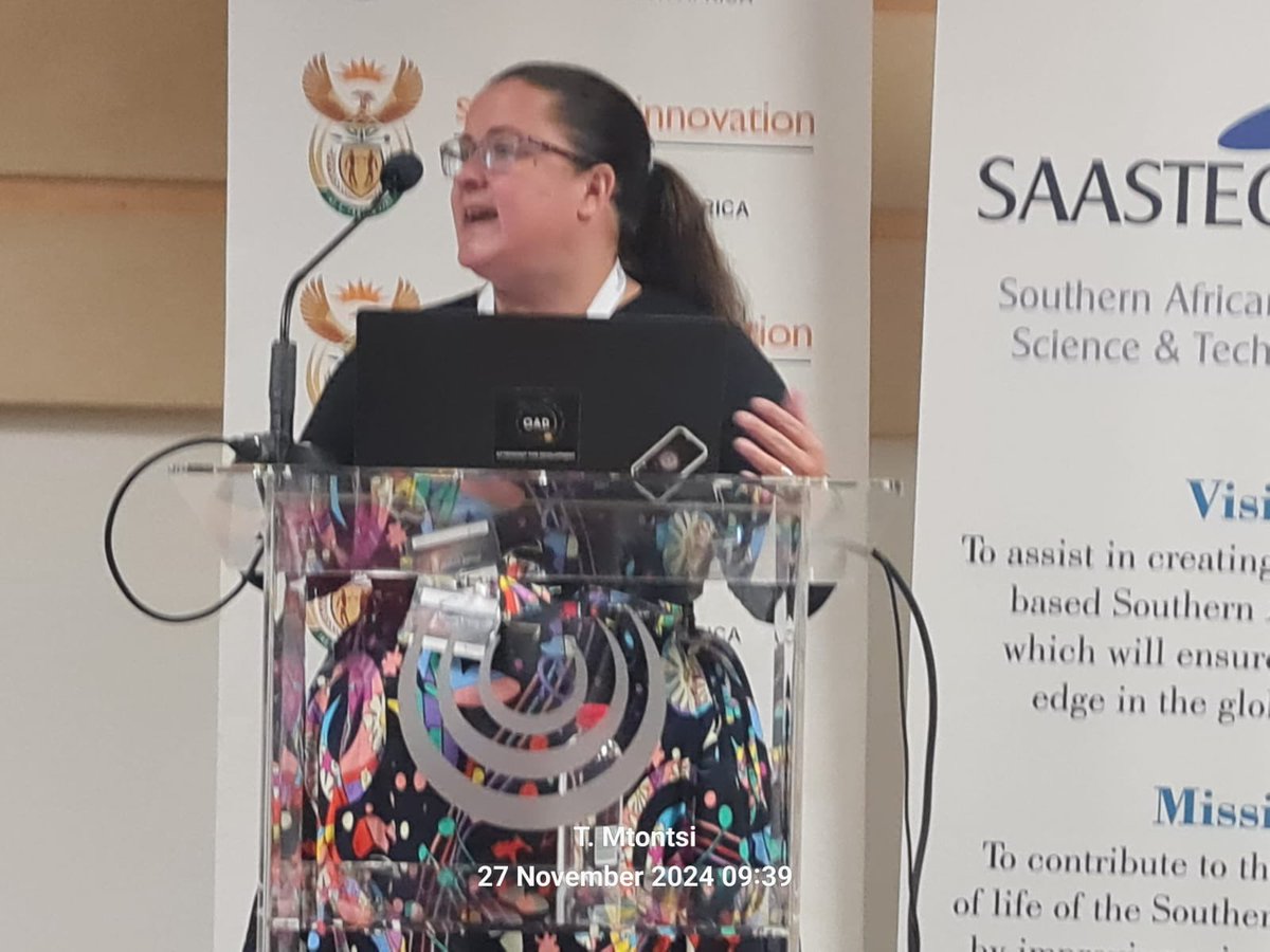 sapri_dsti's tweet photo. The NRF-SAEON and #SAPRI Ocean &amp; Polar Coordinator, Dr Tammy Morris, delivered a Plenary Talk about ocean robots during the 3-day #SAASTEC24 Conference hosted by NRF-@SAAO in Cape Town, South Africa. For Science &amp; Technology Centres @NRF_News @dstigovza @SAASTEC1 @Saeonews https://t.co/EILODVzfur
